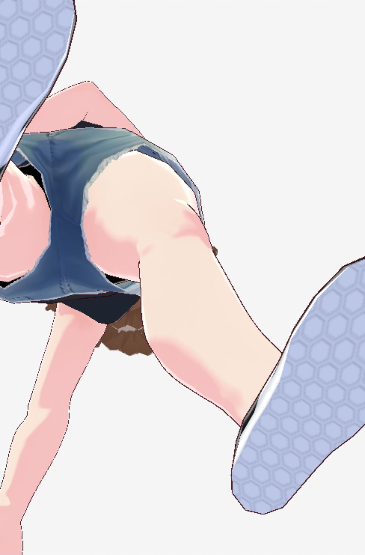 黒いノースリーブにデニムのショートパンツのお姉さん（セリフなし  3DCGモデル  イラスト集） 画像7