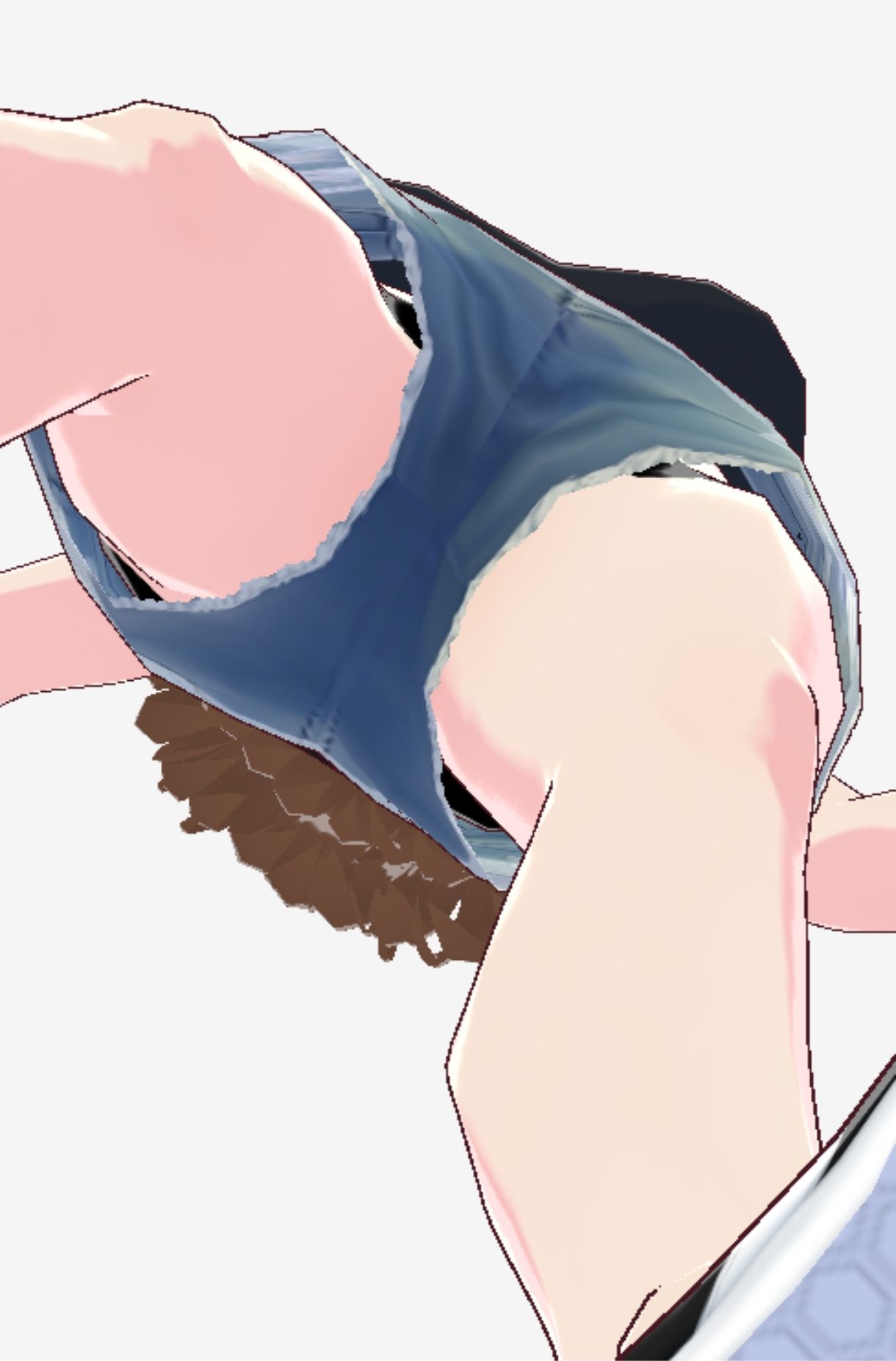 黒いノースリーブにデニムのショートパンツのお姉さん（セリフなし  3DCGモデル  イラスト集） 画像8