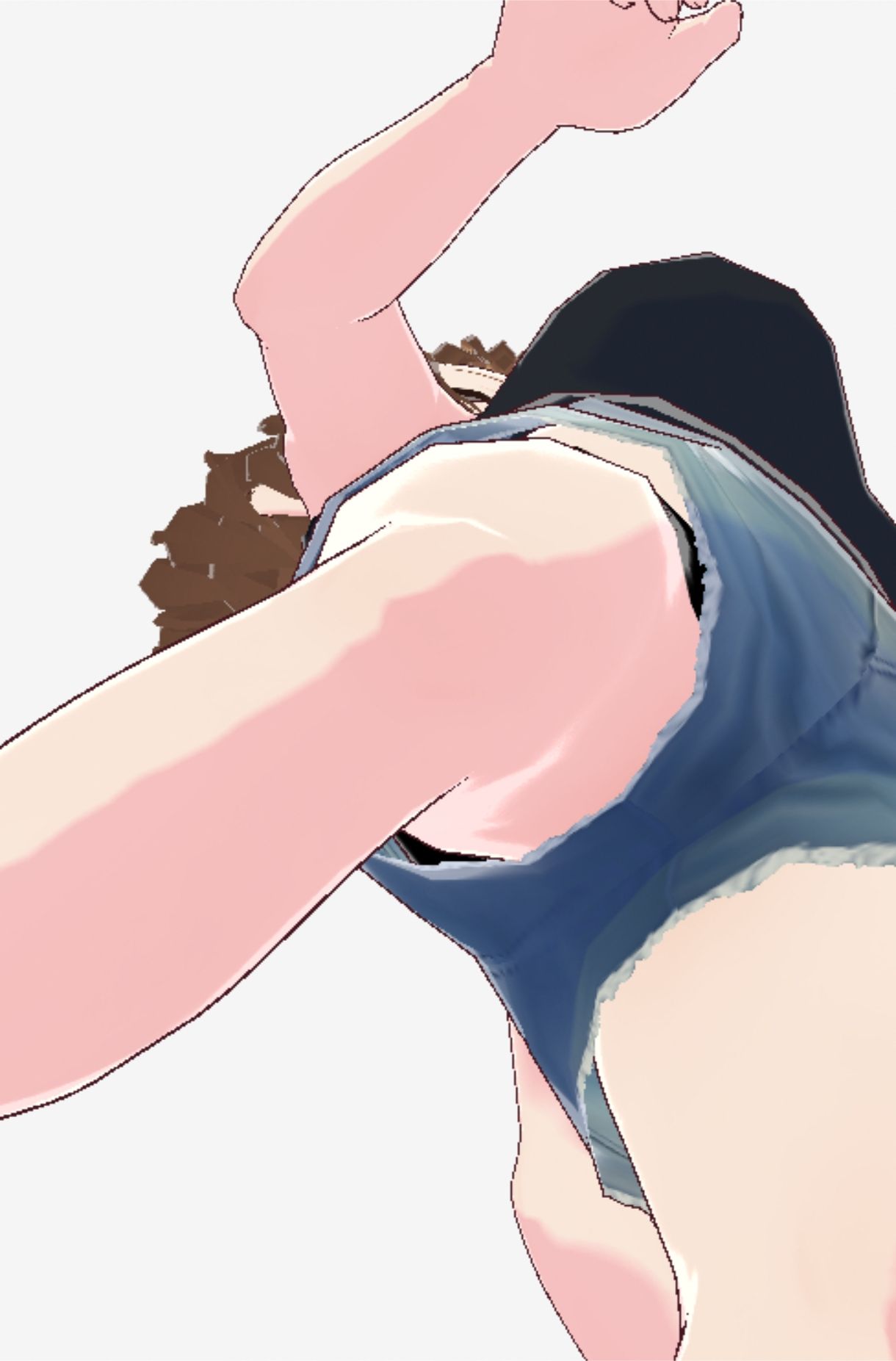 黒いノースリーブにデニムのショートパンツのお姉さん（セリフなし  3DCGモデル  イラスト集） 画像9