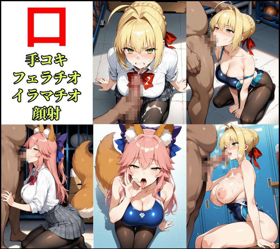 サンプル画像4:Fate/EXTRAネロ＆玉藻の前  制服＋競泳水着CG集(チョベリバ) [d_714514]