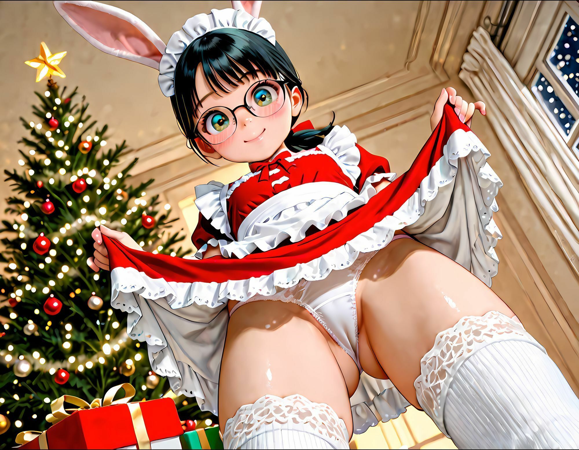 【おまけ動画付き】うさ耳娘たちのクリスマスメイドコスプレ  CGイラスト集・おまけ動画 画像2