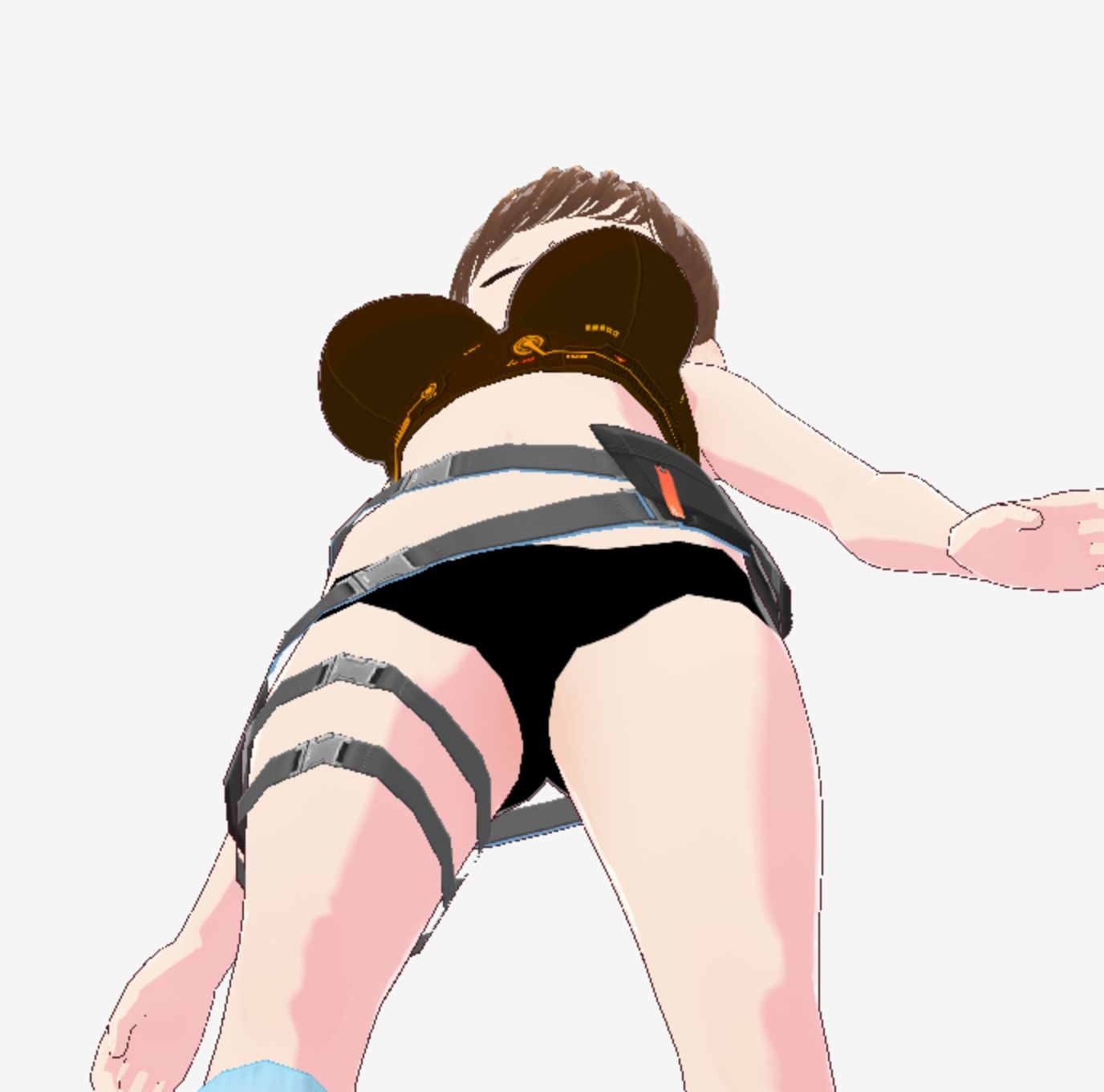 戦ってるようなファッションブラの巨乳美女(セリフなし 3DCGモデル イラスト集) 画像1