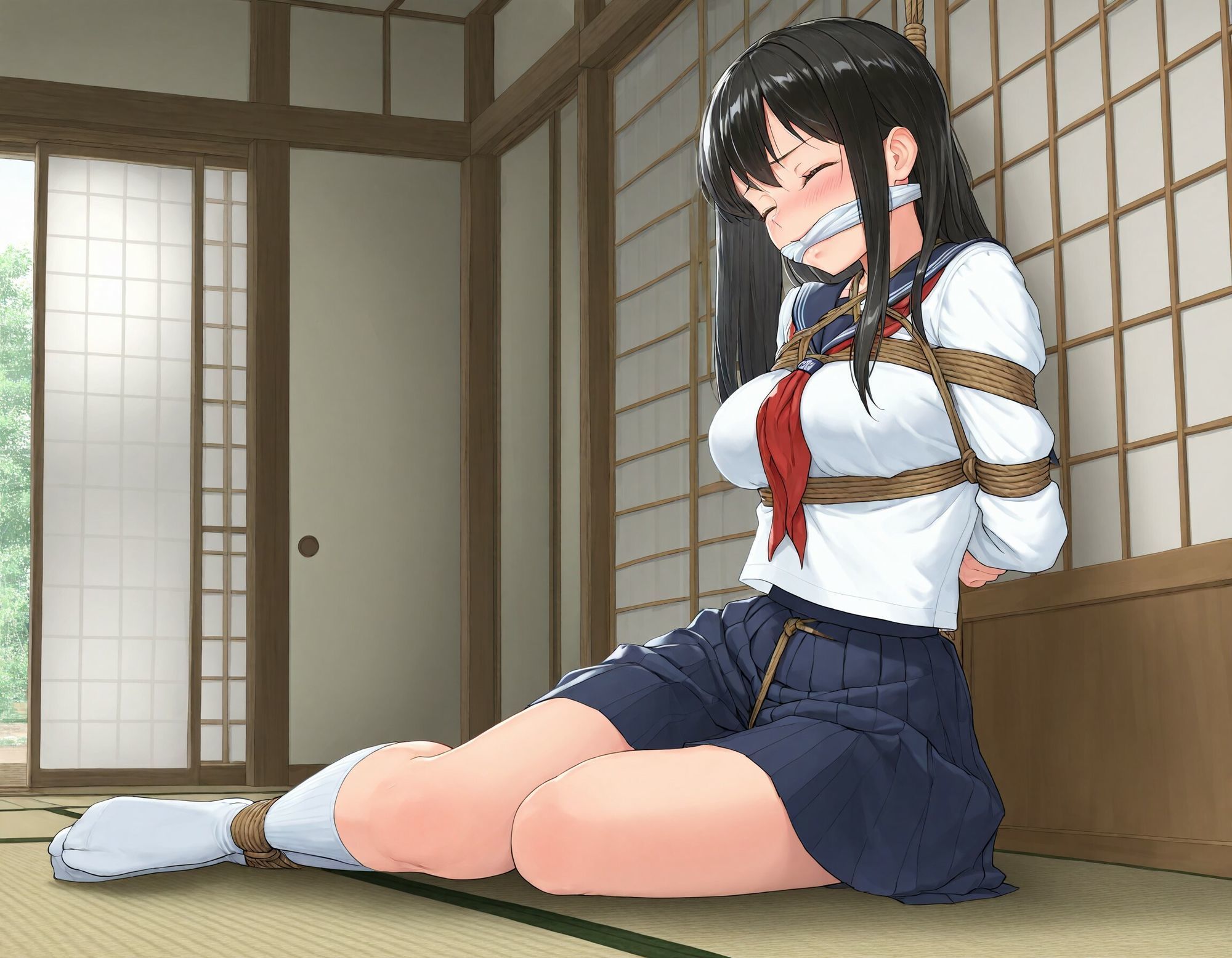 サンプル画像1:緊縛プレイ-5人の爆乳女たちー(むにまん) [d_715158]