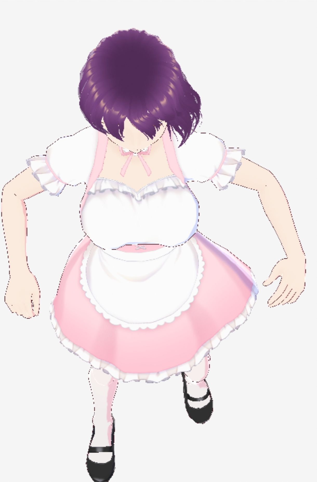 パープルヘアの巨乳の女性（セリフなし  3DCGモデル  イラスト集） 画像1