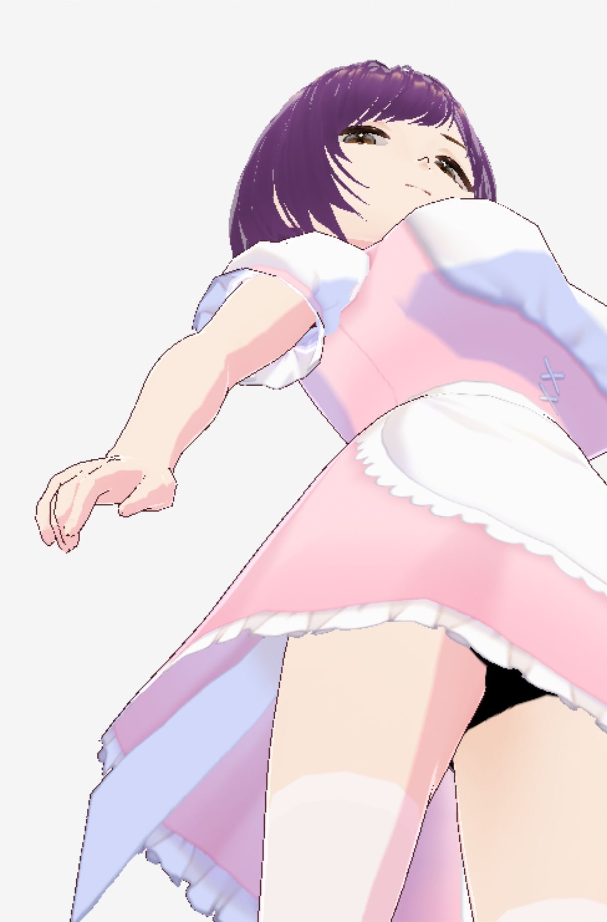 パープルヘアの巨乳の女性（セリフなし  3DCGモデル  イラスト集） 画像4