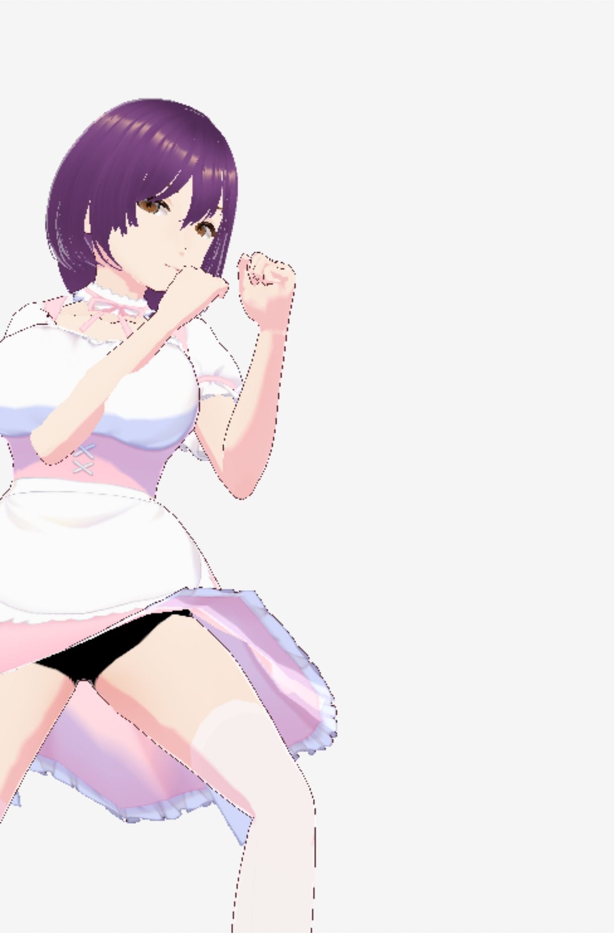 パープルヘアの巨乳の女性（セリフなし  3DCGモデル  イラスト集） 画像7