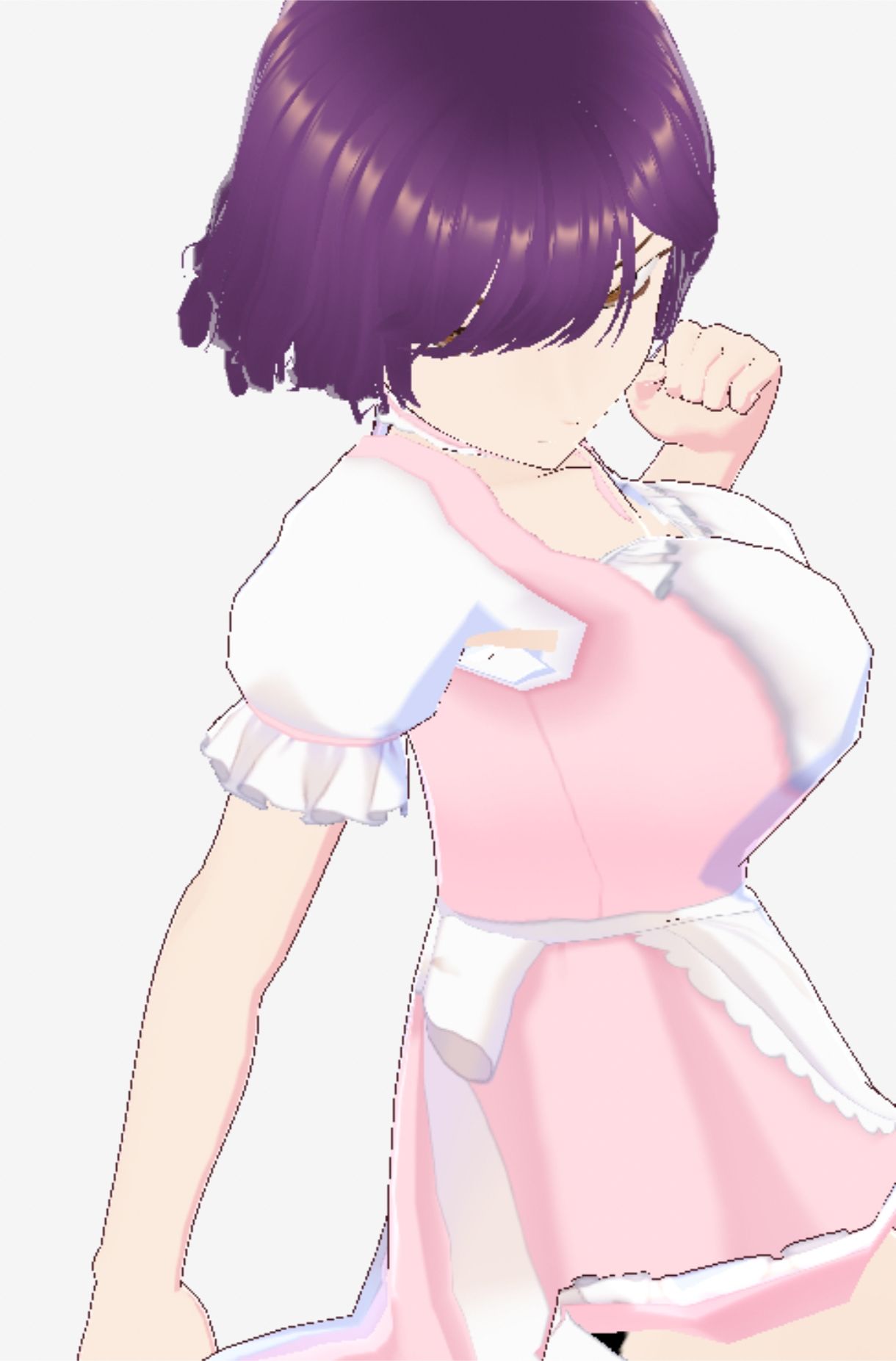 パープルヘアの巨乳の女性（セリフなし  3DCGモデル  イラスト集） 画像8