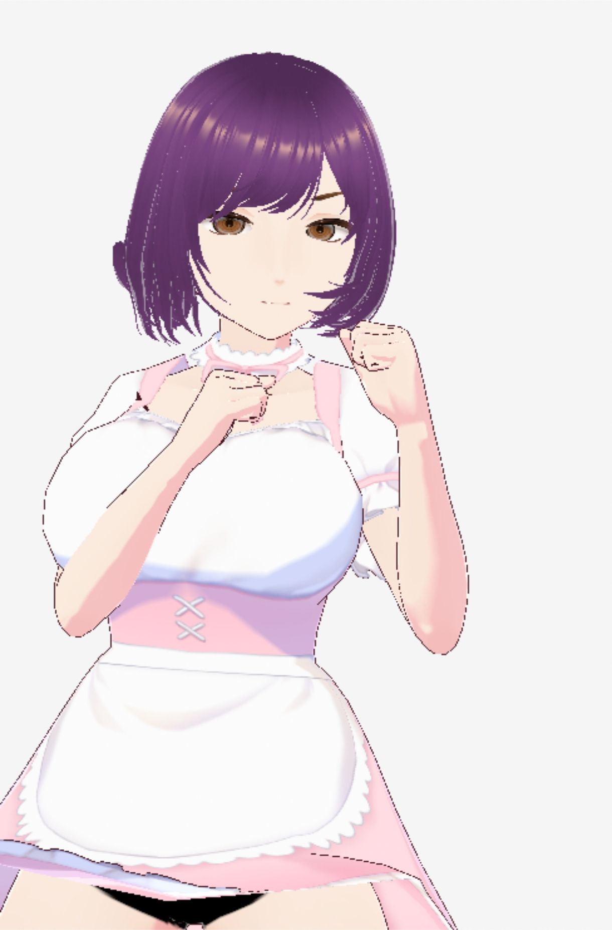 パープルヘアの巨乳の女性（セリフなし  3DCGモデル  イラスト集） 画像9