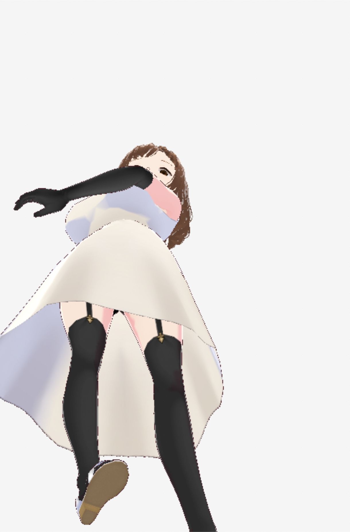 スカートの下にガーターストッキングを着たレディ(セリフなし 3DCGモデル イラスト集) 画像3