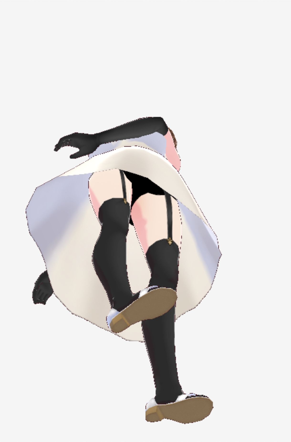 スカートの下にガーターストッキングを着たレディ(セリフなし 3DCGモデル イラスト集) 画像4