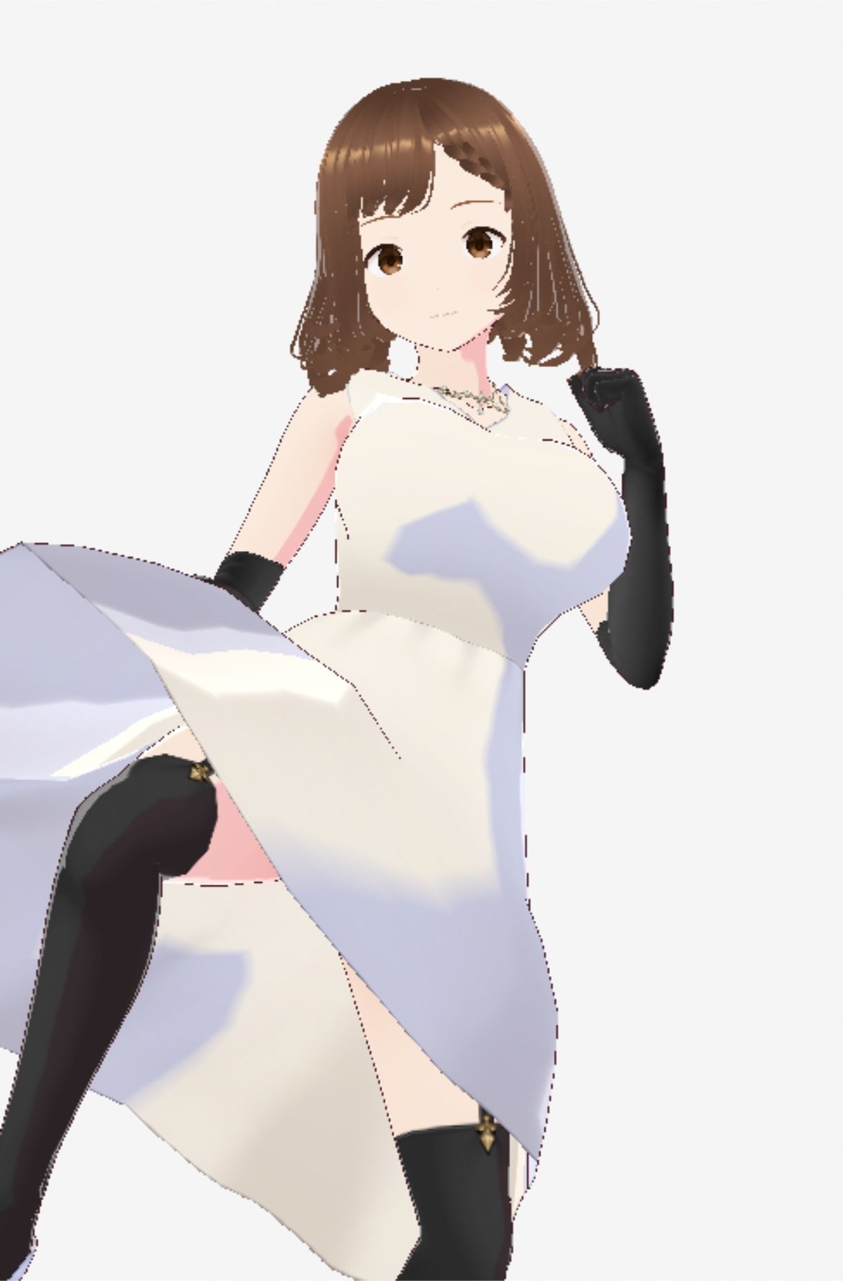 スカートの下にガーターストッキングを着たレディ(セリフなし 3DCGモデル イラスト集) 画像8