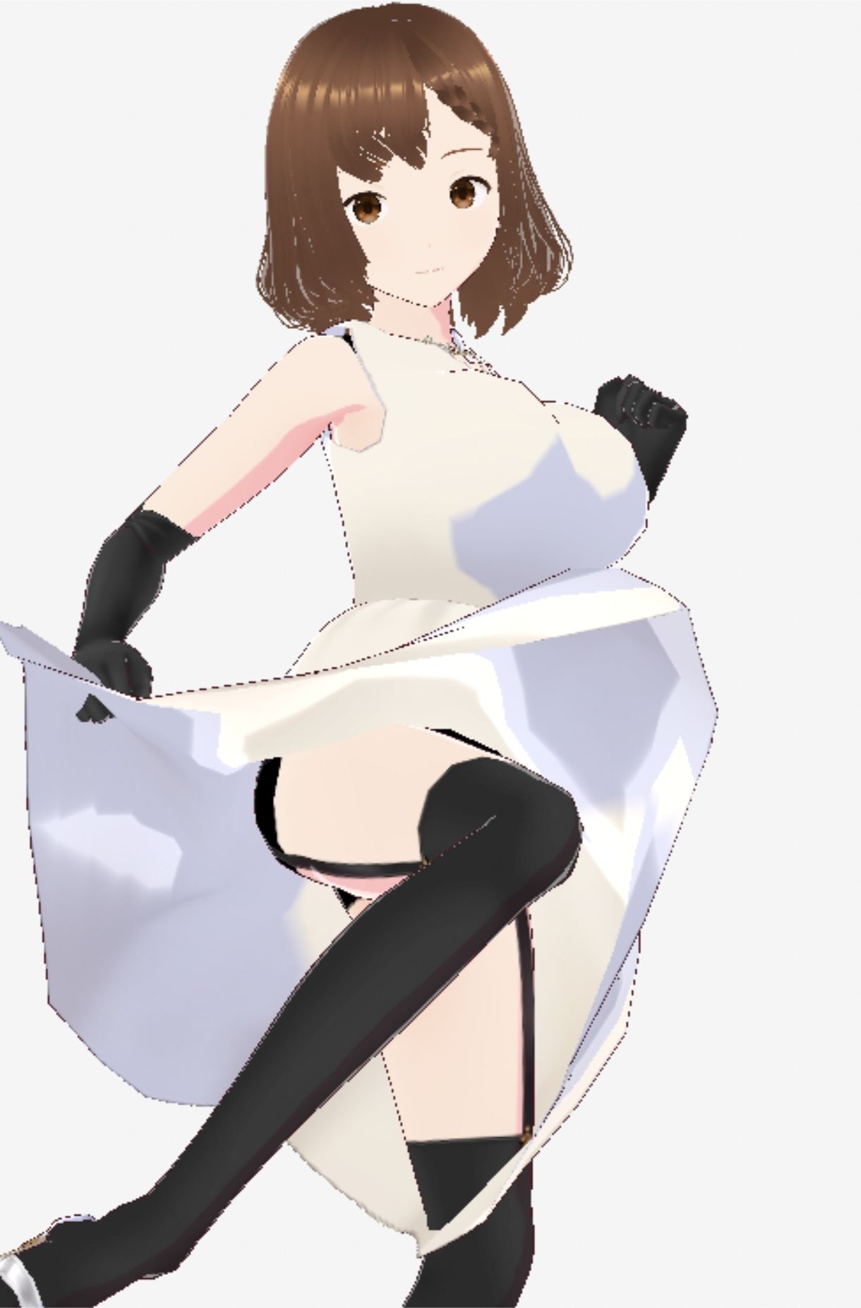 スカートの下にガーターストッキングを着たレディ(セリフなし 3DCGモデル イラスト集) 画像9