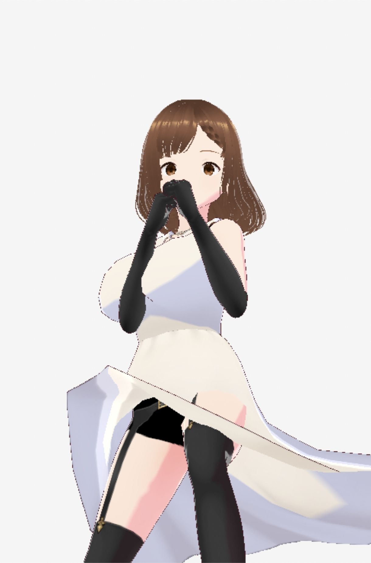 スカートの下にガーターストッキングを着たレディ(セリフなし 3DCGモデル イラスト集) 画像10