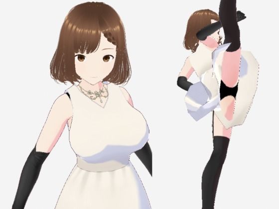 スカートの下にガーターストッキングを着たレディ（セリフなし  3DCGモデル  イラスト集）【アンリアルパイヤン】