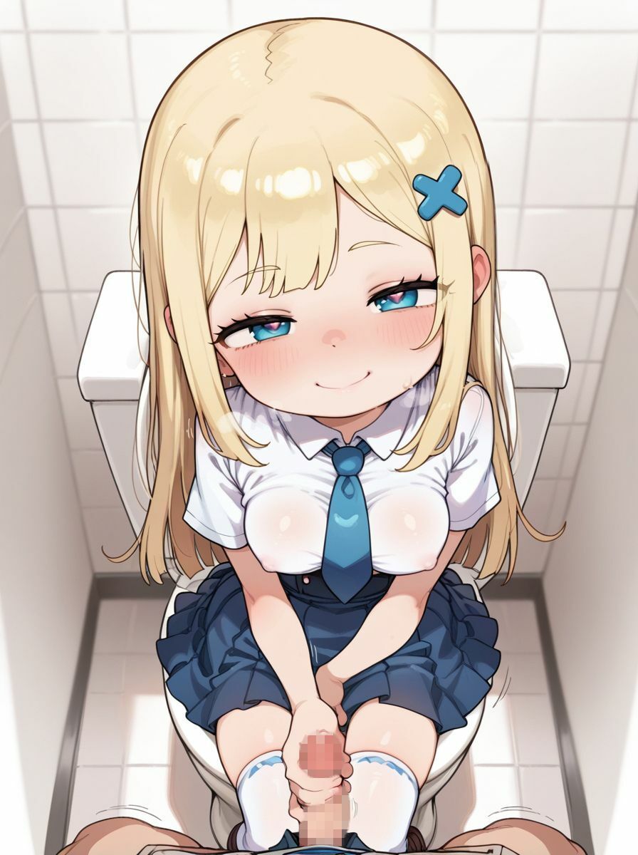 【エロ漫画】メス◯キ 女子〇〇生 と 学校のトイレ でガチイキSEXするCG集 〜その1〜1