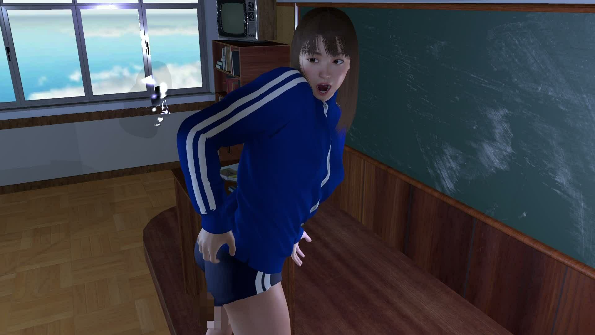 【ROMV372】ジャージブルマ学校教室透明人間フルセックス「誰もいなのにセックスされてる！？」 画像1