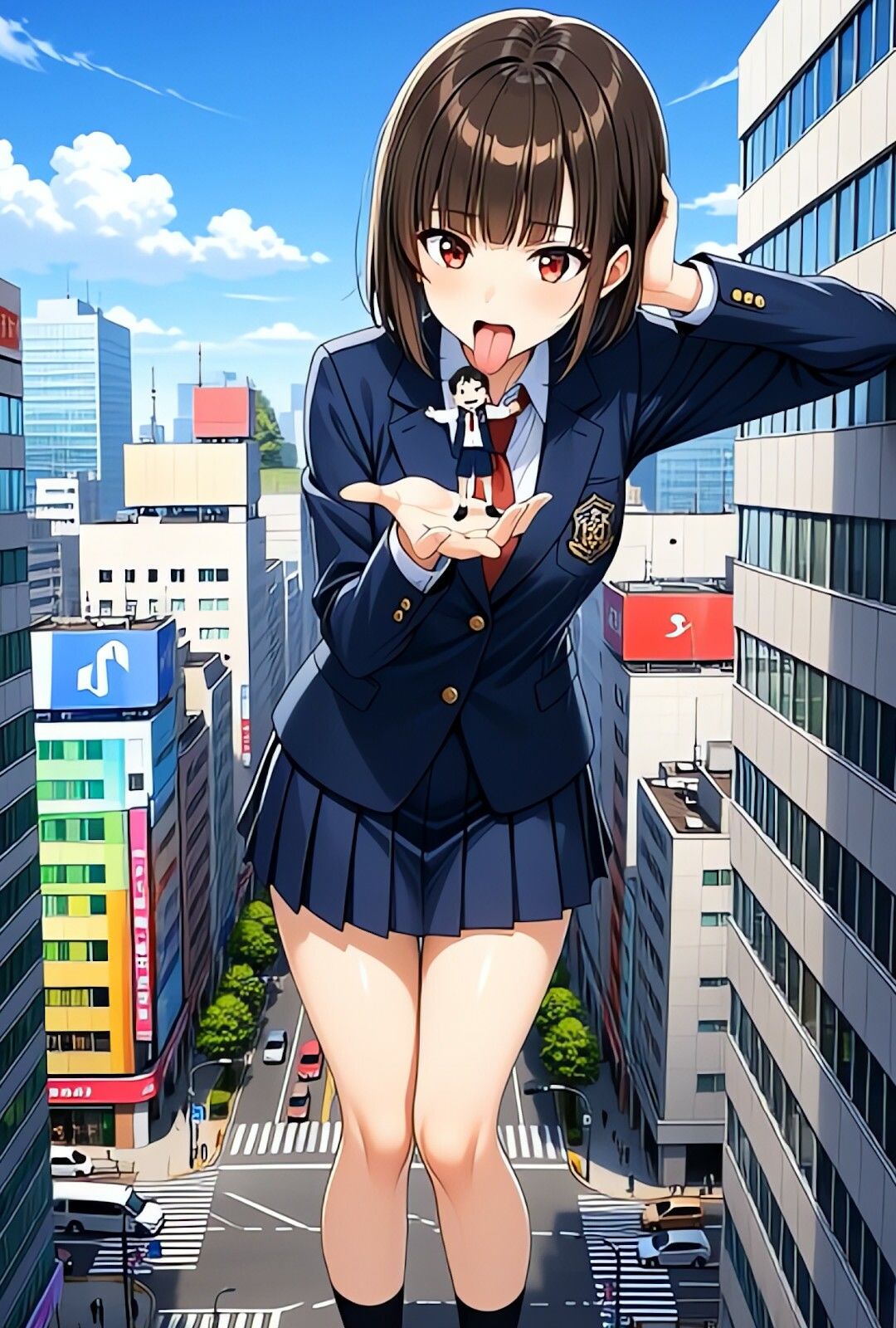 3分ムービー【巨大娘 × 飲み込み】  突然巨大化した真昼ちゃんがねちゃねちゃ口遊びと胃袋ごっくん【Vol.2】 画像4