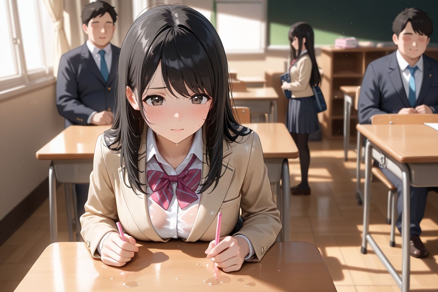 サンプル画像2:清楚な女子校生は、評判最悪な教師の性教育に侵される(チチモリ堂) [d_715874]