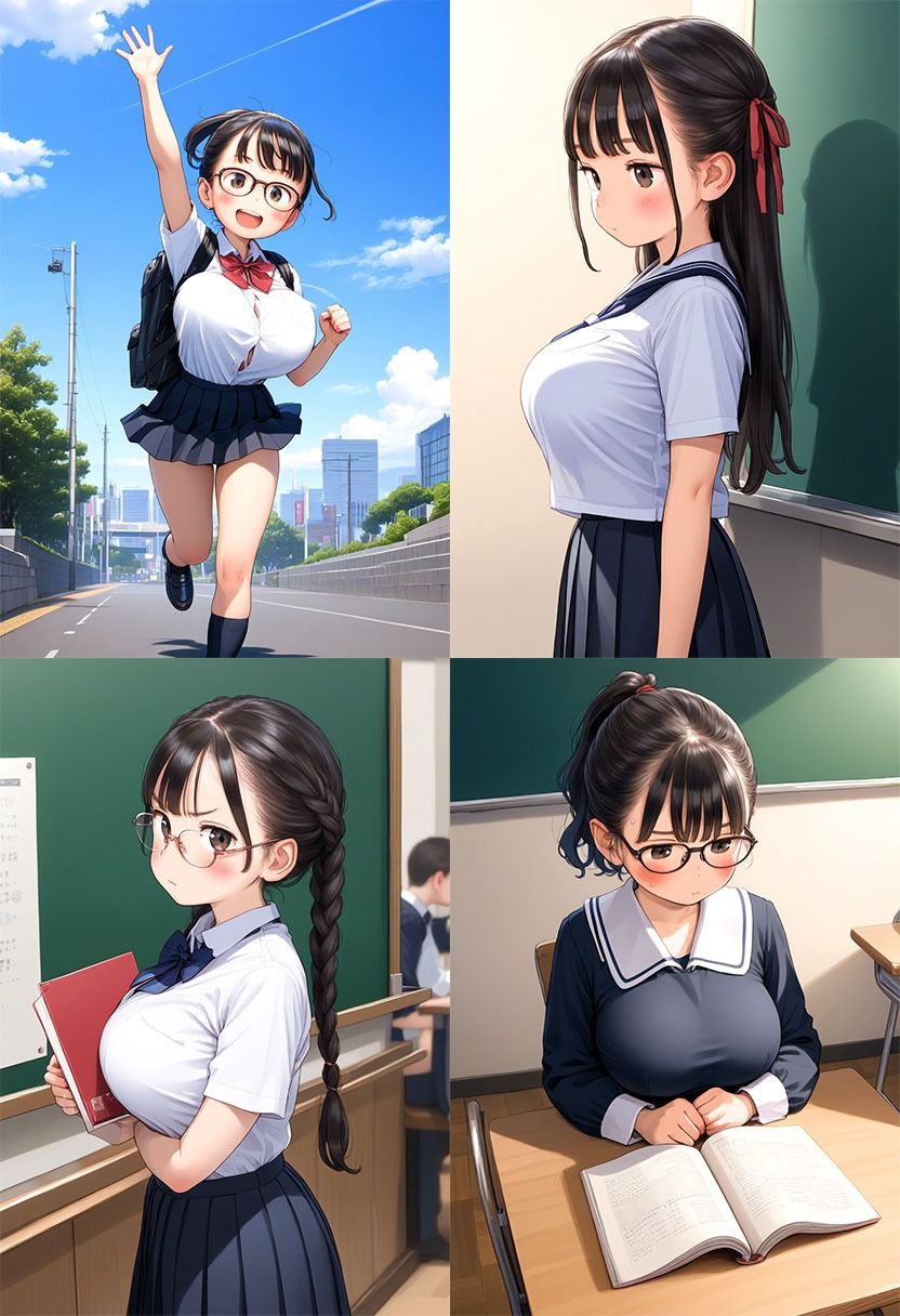 ロリ巨乳委員長は先生のオナホ 画像1
