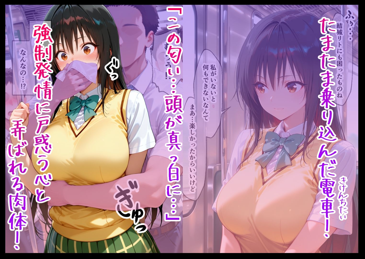 電車痴○堕ち 皆んな見てるなのに降りられないよ 各駅無視の快楽電車 前と後ろから責められて 古手川編 ToL◯VEる 画像1