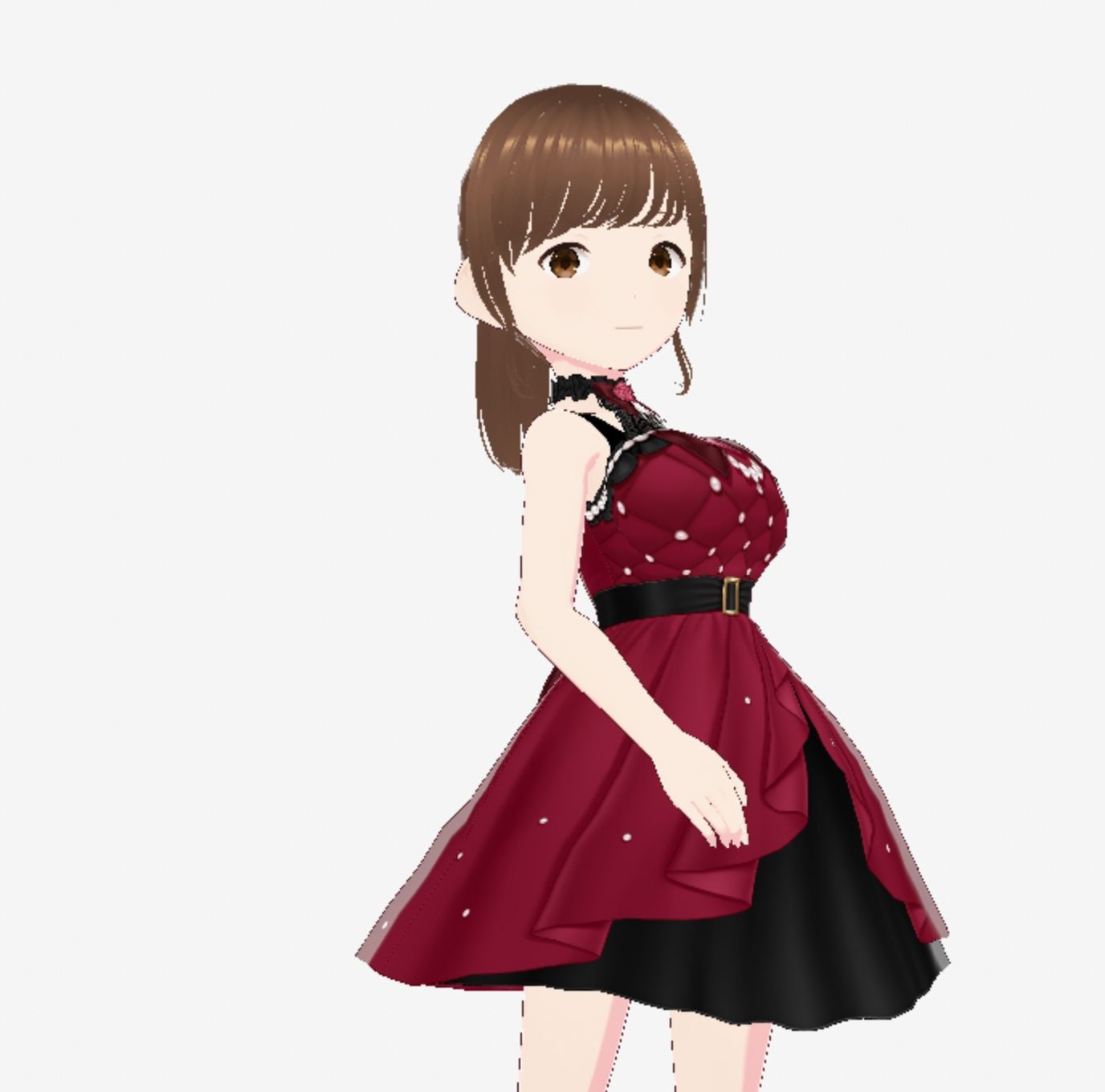 サンプル画像2:赤いドレスの巨乳のお姉さん（セリフなし  3DCGモデル  イラスト集）(ファンタスセレブリティ) [d_716496]