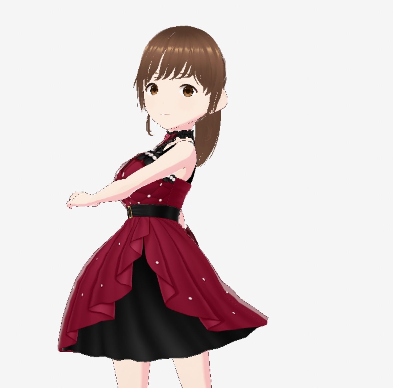 赤いドレスの巨乳のお姉さん（セリフなし  3DCGモデル  イラスト集） 画像4