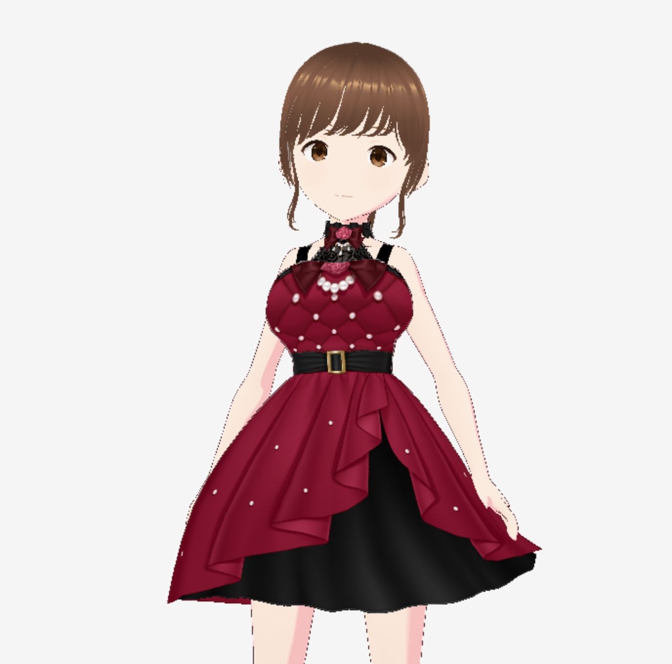 サンプル画像5:赤いドレスの巨乳のお姉さん（セリフなし  3DCGモデル  イラスト集）(ファンタスセレブリティ) [d_716496]