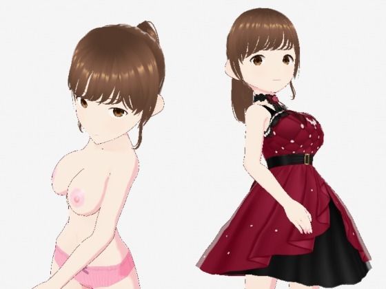 赤いドレスの巨乳のお姉さん（セリフなし  3DCGモデル  イラスト集）【ファンタスセレブリティ】