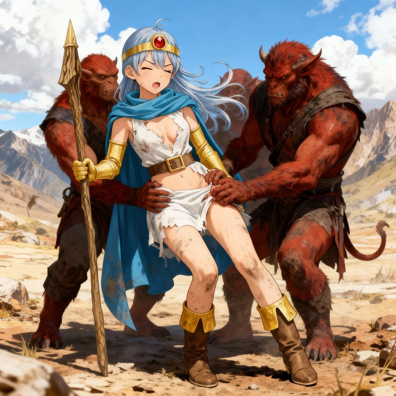 サンプル画像5:勇者一行全滅…魔物に凌●される女勇者・賢者・僧侶 〜荒野編〜(幻月堂) [d_716541]