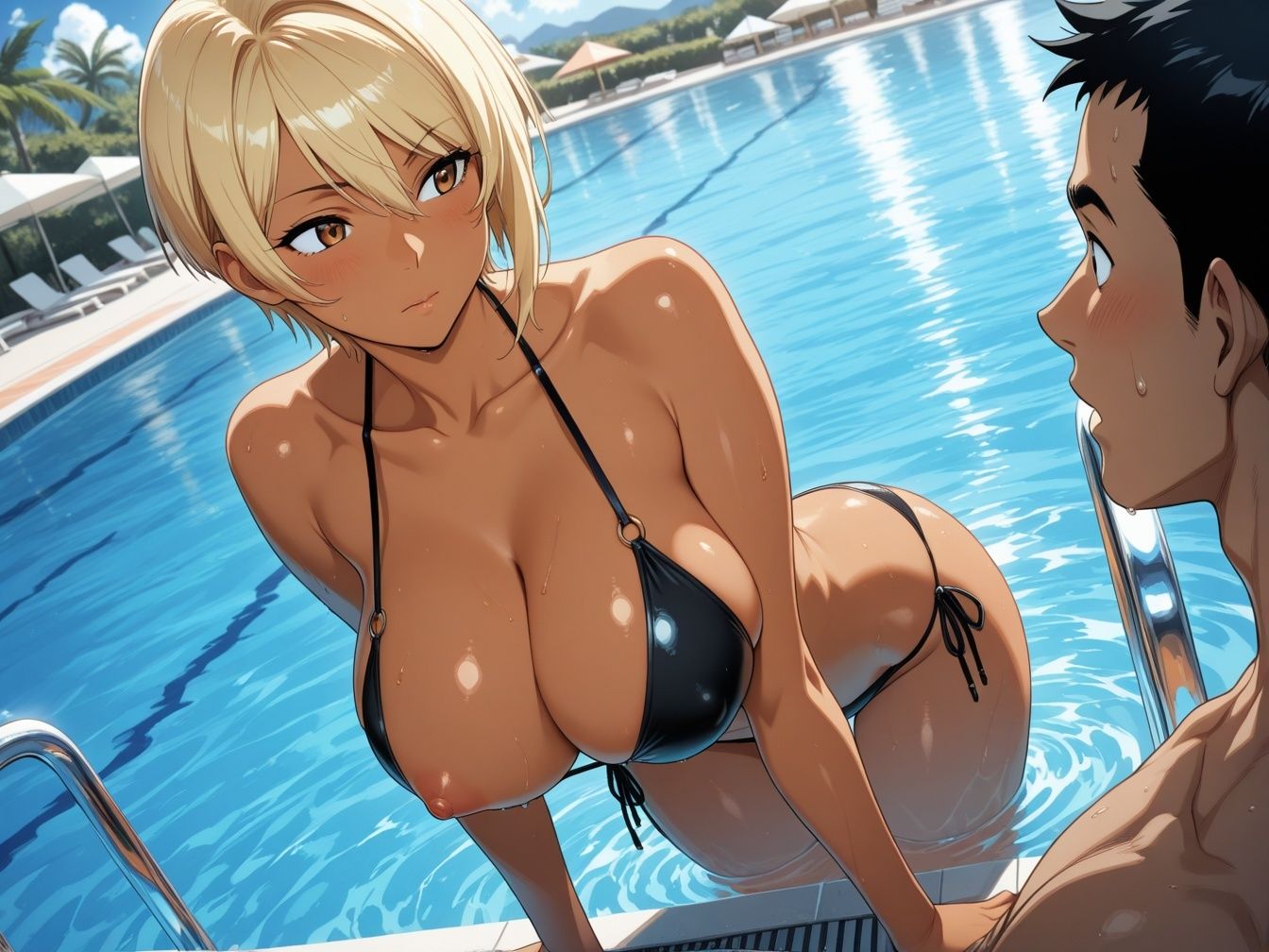 貸し切りでイチャラブ黒ギャルビーチ 画像6