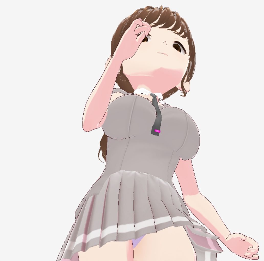 サンプル画像1:グレーと茶色の真ん中のような色の服のお姉さん（セリフなし  3DCGモデル  イラスト集）(シックススイートナイン) [d_716916]