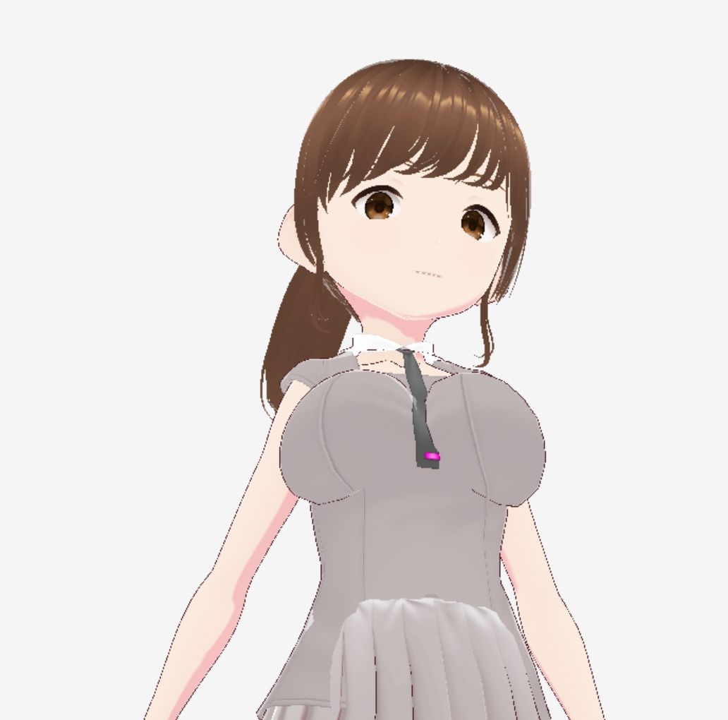 サンプル画像4:グレーと茶色の真ん中のような色の服のお姉さん（セリフなし  3DCGモデル  イラスト集）(シックススイートナイン) [d_716916]