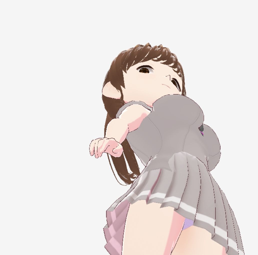 サンプル画像6:グレーと茶色の真ん中のような色の服のお姉さん（セリフなし  3DCGモデル  イラスト集）(シックススイートナイン) [d_716916]