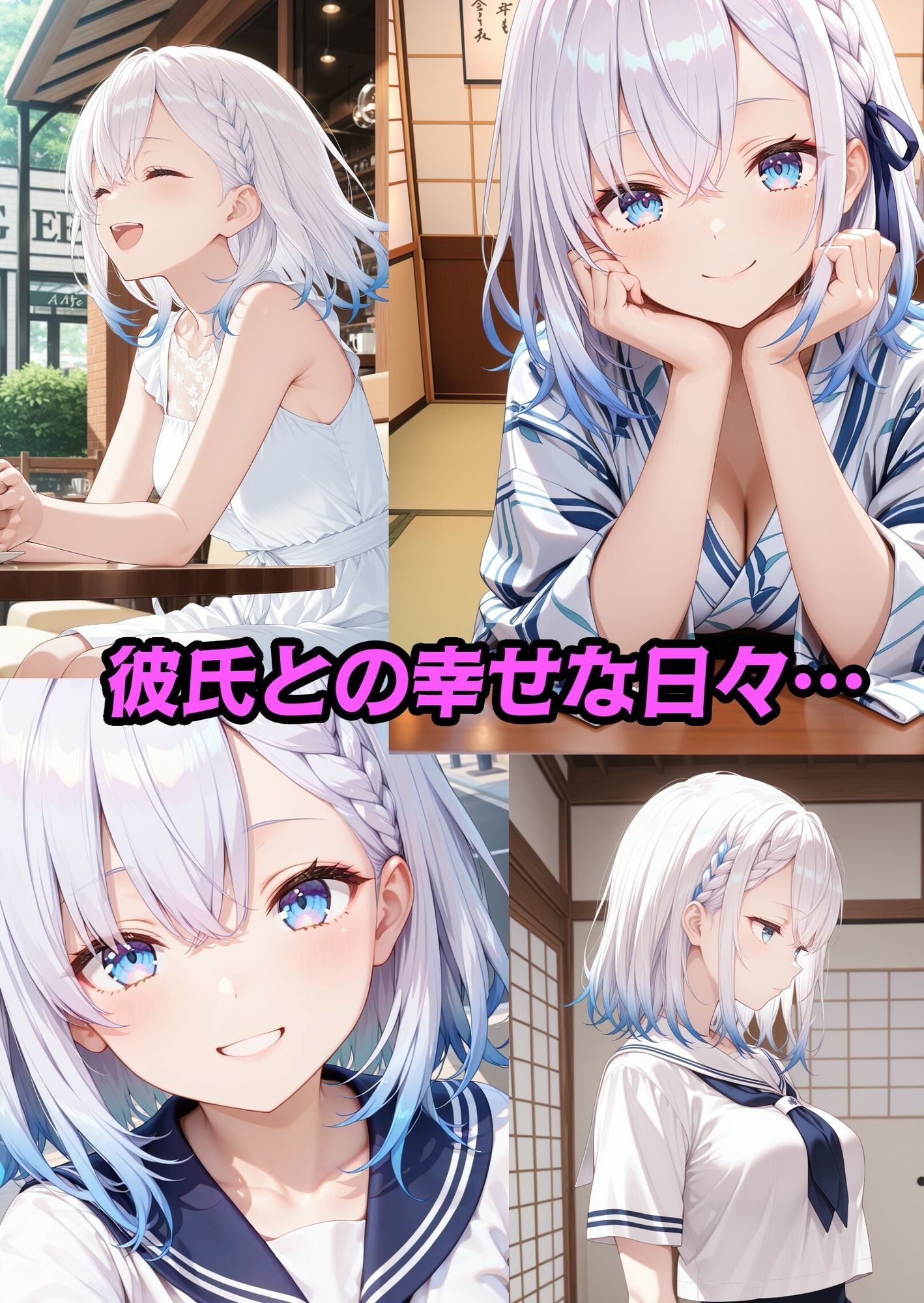 サンプル画像1:彼氏持ち銀髪清楚彼女が堕ちるまで(隣人X) [d_716938]