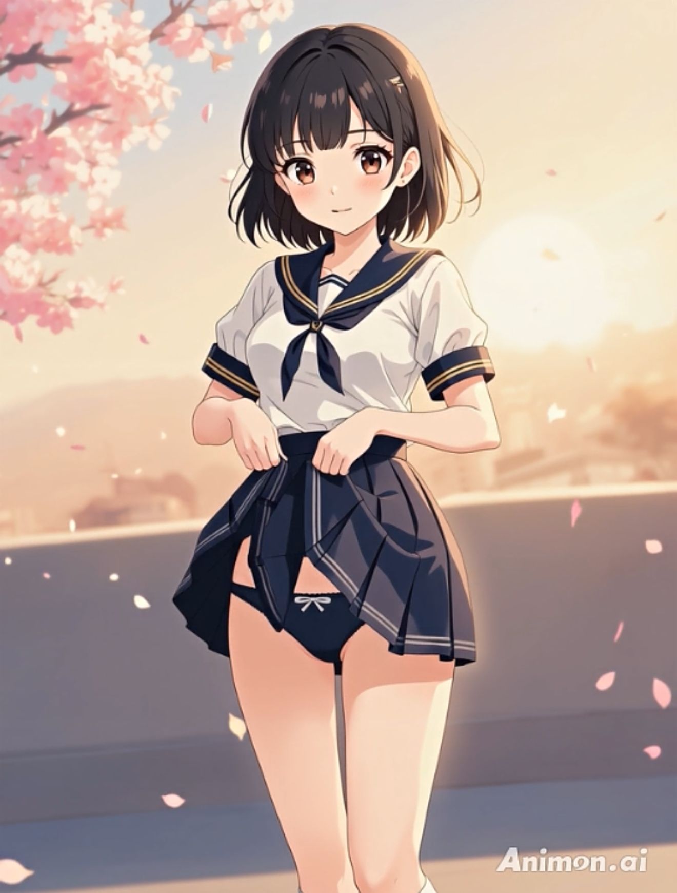 【エロ漫画】【アニメ39分24秒】ひたすらミニスカめくって生パンツ！ミニスカートの制服を着た女の子200人以上がパンティーを見せてくれる、妄想の世界！純白ショーツやトランクスから…3