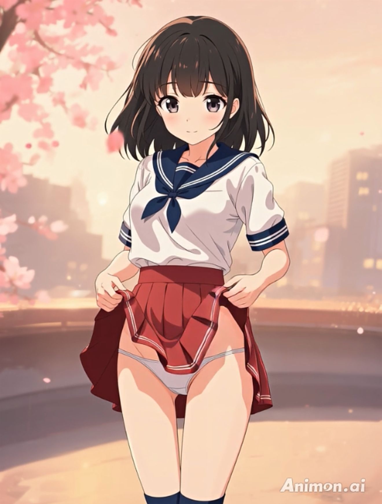 【エロ漫画】【アニメ39分24秒】ひたすらミニスカめくって生パンツ！ミニスカートの制服を着た女の子200人以上がパンティーを見せてくれる、妄想の世界！純白ショーツやトランクスから…4