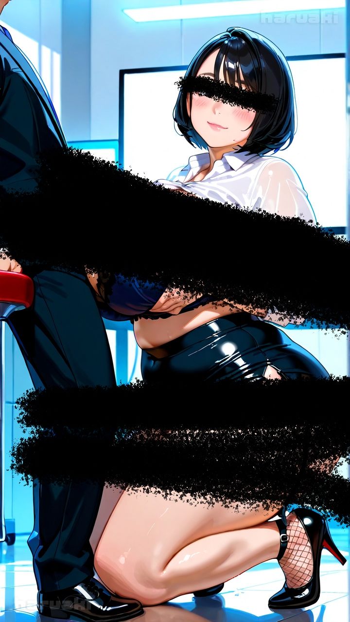 サンプル画像4:【AIアニメ巨乳美女写真集】Vol.2仕事前にすっきりさせてくれる黒髪秘書_再掲(はるあき/AIart) [d_717221]