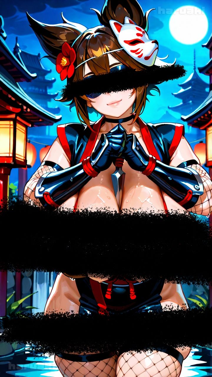 サンプル画像1:【AIアニメ巨乳美女写真集】Vol.3任務そっちのけで誘惑してくる変態仮面忍者くノ一_再掲(はるあき/AIart) [d_717222]