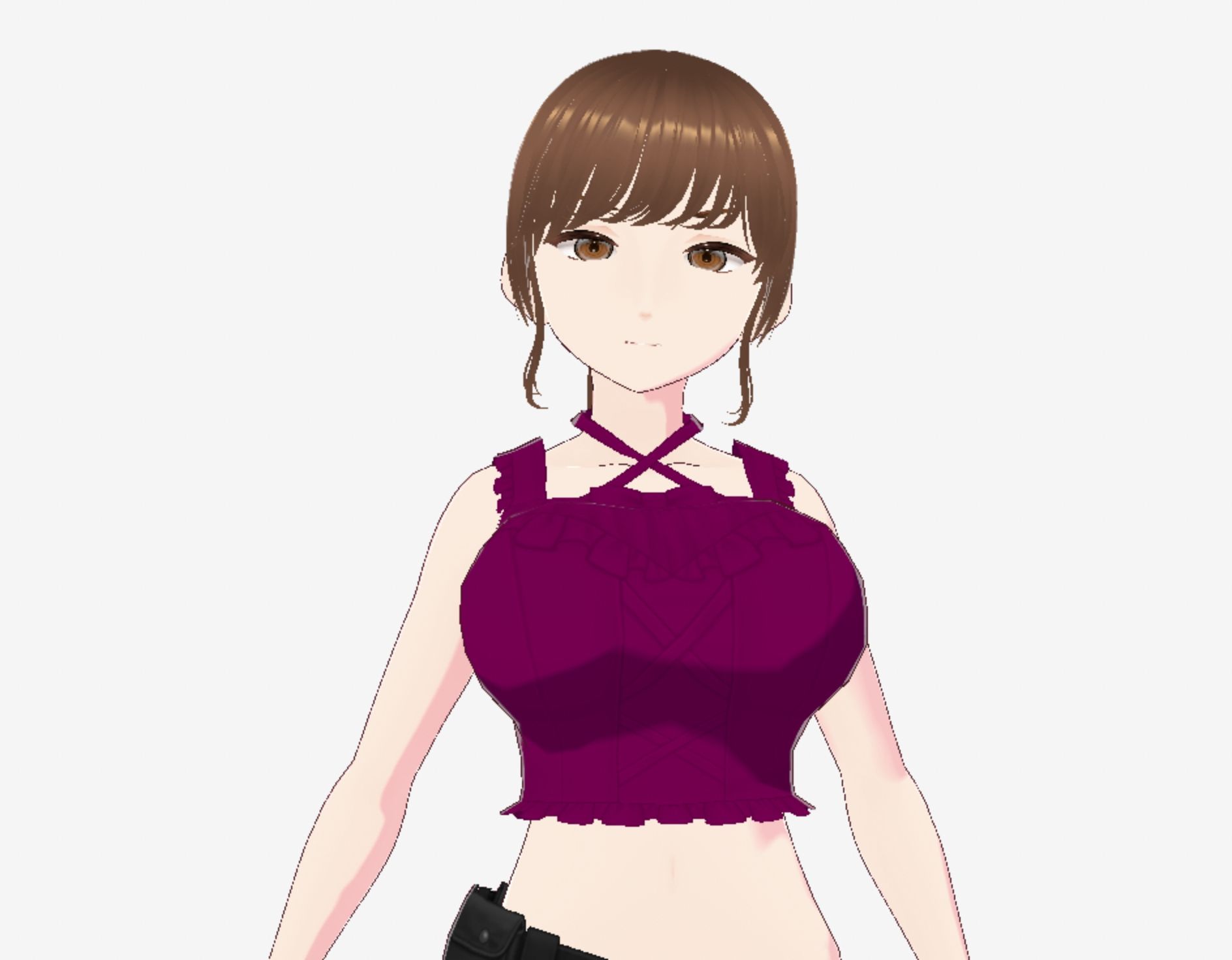 サンプル画像2:紫色の服を着たツンデレ戦士っぽい美女（セリフなし 3DCGモデル イラスト集）(アフェアーアモーレ) [d_717283]