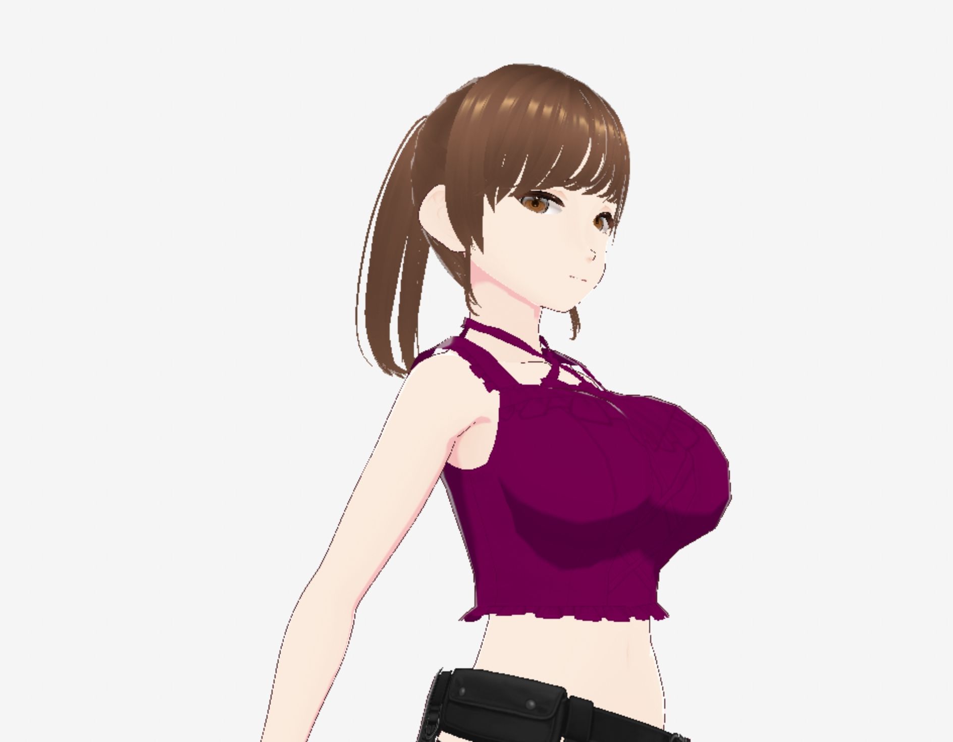 紫色の服を着たツンデレ戦士っぽい美女（セリフなし 3DCGモデル イラスト集） 画像4