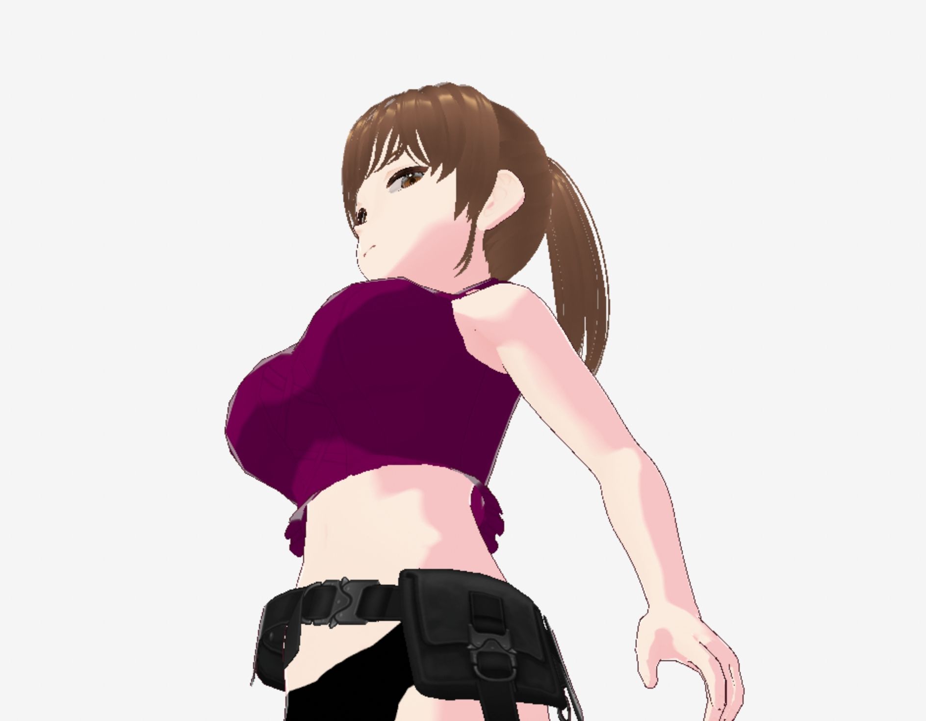 紫色の服を着たツンデレ戦士っぽい美女（セリフなし 3DCGモデル イラスト集） 画像5