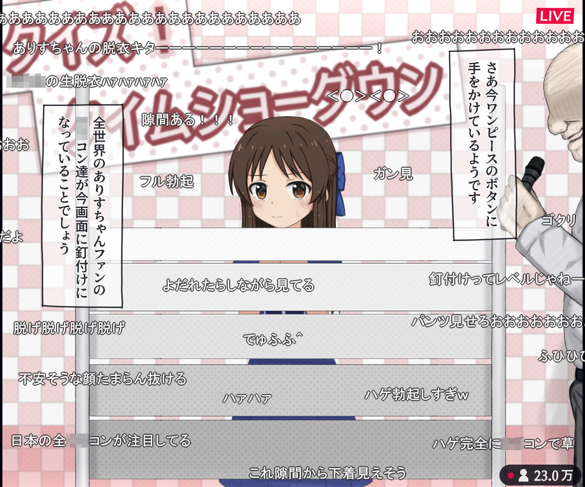 生放送のエロクイズバラエティに出演する〇〇アイドルの話