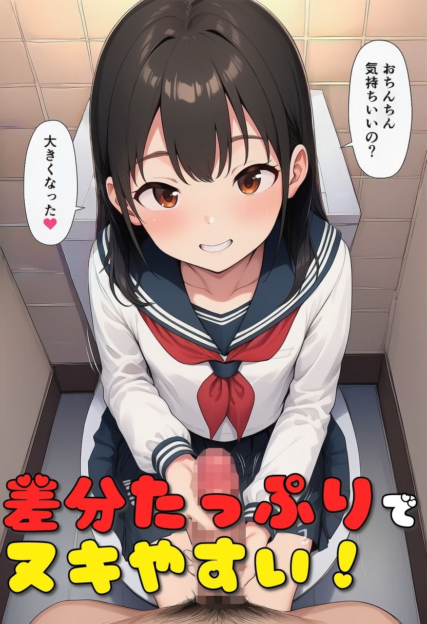 【エロ漫画】制服少女をこっそりトイレに連れ込む【個室トイレフェラ抜き】【100枚】4