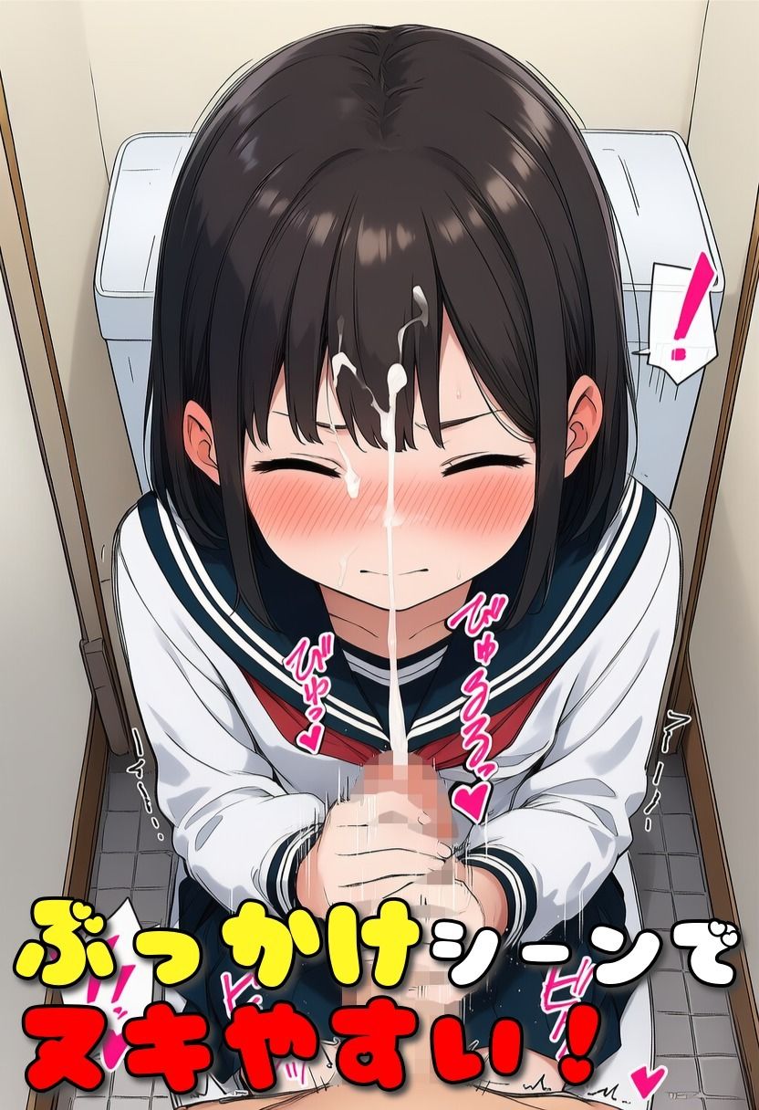 【エロ漫画】制服少女をこっそりトイレに連れ込む【個室トイレフェラ抜き】【100枚】5