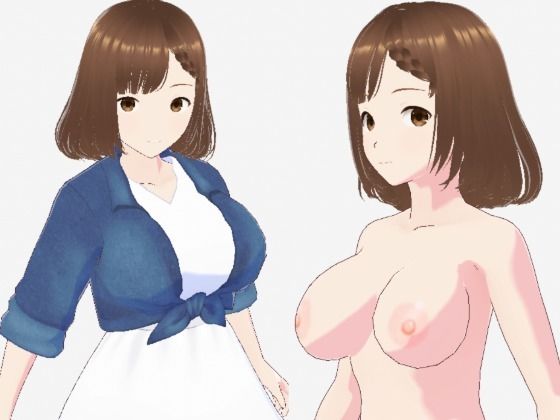 白いワンピースにデニムを羽織ったデートファッションのお姉さん（セリフなし  3DCGモデル  イラスト集）【パイアールフロンティア】