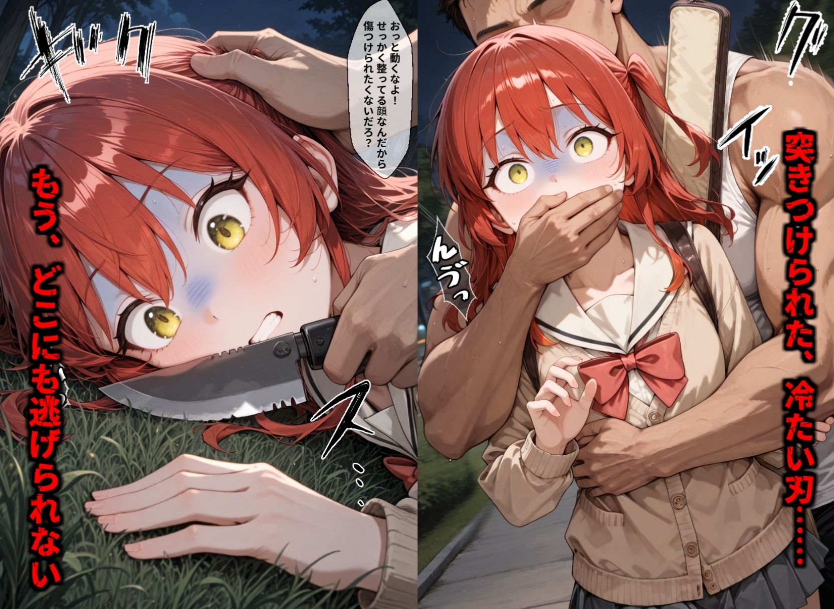 【セリフ付き画像集】純潔崩壊 喜〇郁代 前編 ライブで輝く彼女が夜の公園で見る絶望 〜人気ギターボーカル秘密の帰路〜 画像2