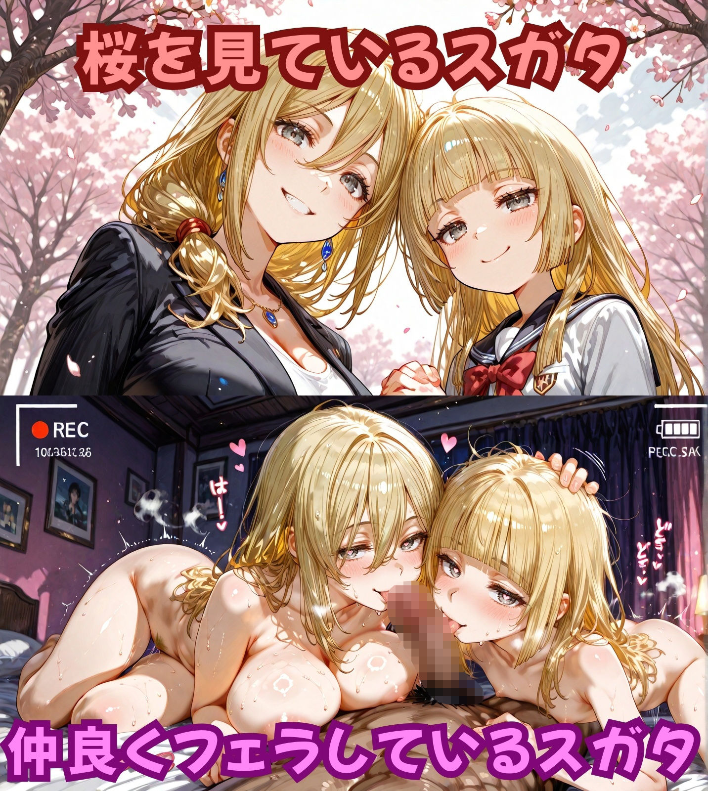 【エロ漫画】母娘の普段のスガタとエッチなスガタ6