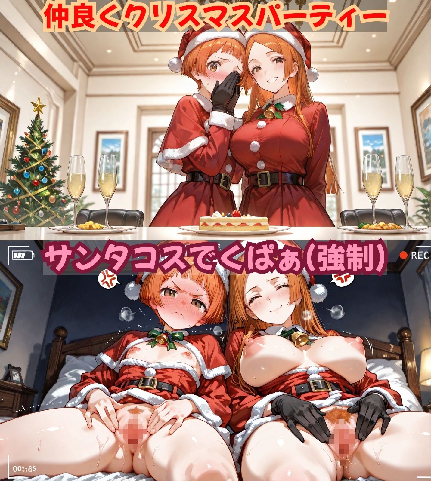 【エロ漫画】母娘の普段のスガタとエッチなスガタ8