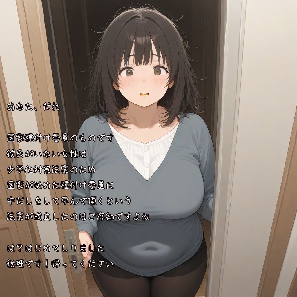 サンプル画像4:少子化対策で 地味デブオタクな私を種付け 国家特別公務員が訪問だって？(おっぱい星人) [d_718338]