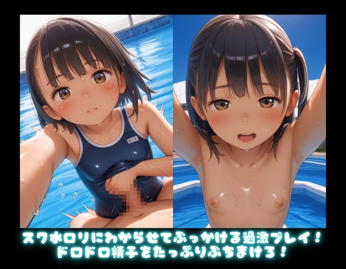 【エロ漫画】つるぺた中出しハメ日記 スク水プール編2